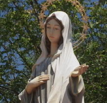 Statue of Our Lady near the Blue Cross